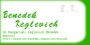 benedek keglevich business card